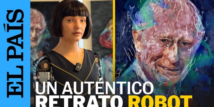 Robot-artista Ai‑Da presenta retrato del Rey Carlos III hecho con inteligencia artificial