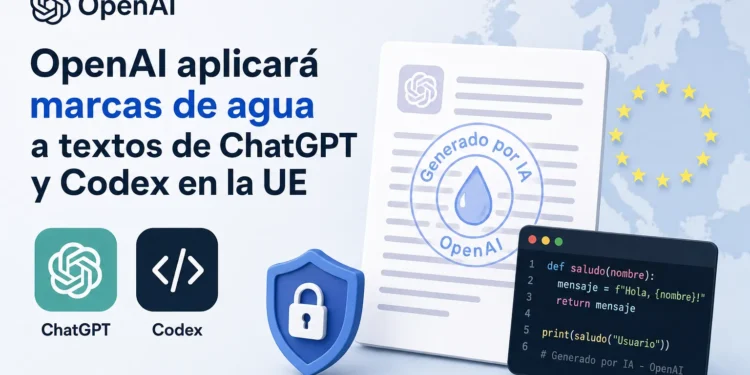 OpenAI aplicará marcas de agua a textos de ChatGPT y Codex en la UE